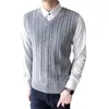 Herren Westen Herren Pullover Weste Herren Gilet Homme Vintage Korean Knit Chandail Pull Sans Manche Comfort FashionMen's