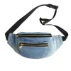 Bolsas de cintura Bolsa de mezclilla para mujeres Casual Fanny Pack Monederos y bolsos de teléfono Señoras Cinturón de pecho Bum Cross Body