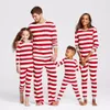 Family Matching Outfits Christmas Pajamas Set Sleepwear Nightwear Long Sleevel Red Striped Year Clothes Sets Mom Dad Kid 2 Pieces 231107