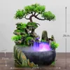 Dekorative Objekte Figuren Fortune Fengshui Schreibtisch verzierter Schreibtischbrunnen mit farbwechselndem LED-Lichtspray 230407