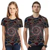 Heren t shirts Missky Men Shirt zomer los 3D kleurrijke digitale print ronde kraag korte mouw voor koppels mannelijke kleding