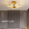 Chandeliers LightsLed Art Pendant Lamp Ceiling Fan With Bedroom Decor Invisible Dining Room Remote Control For Living