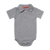 Rompers Summer Baby Boy and Girl Tosit Lapel Baby Cotton Scossuit odpowiedni dla 0-2Y Ubranie dla niemowląt 230406