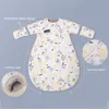 Slaapzakken Baby Slaapzak Bubbel Afdikbare mouw Baby Slaapzak Star Print Dikke Anti Kick Quilt Winter Warm Kinderpyjama's 230407