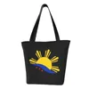 Shopping Bags 3 Stars And A Sun Philippines Flag Grocery Printed Canvas Shopper Shoulder Tote Large Capacity Handbag