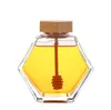 Storage Bottles Glass Honey Jar For 220Ml/380Ml Mini Small Bottle Container Pot With Wooden Stick Spoon SN4239