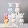 Juegos de novedad 27 cm Resina Bearbricklys 400% Estatua Violencia Oso Scpture Figura Adornos Decoración de escritorio Estantería Sala de estar Hogar Dhexj