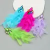 Dangle Earrings Multi Styles Big Exaggerated Colorful Feather Vintage Crystals Drops For Women Party Accessories