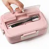 Bento Boxes TUUTH microwave lunch box straw tableware food storage container children's school office portable lunch box 230407