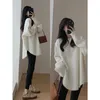 Solid Color Pullover Knitted Sweater Women's Autumn and Winter 2023 New Thickened Design Sense Niche Loose Idle Style Outer Wear