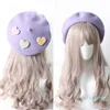 Berets Original Fresh Joker Soft Wool's Younger Sister Lolita Love Baked Wheat Cake Hat Baskenmütze Maler