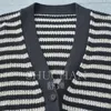 Damskie dzianiny bawełniany 2023 jesienne zimowe paski swetra feminino pojedynczy piersi swobodny top sweter mejder