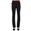 Pantalon femme Douhoow pantalon slim couleur unie Yoga Flare Y2k ébouriffé taille basse Fitness Bootcut Leggings entraînement