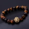 Beaded Charm Buddha Paracord Natural Stone Lion Armband för män Pulseras Hombre Bracciali Uomo Mens Jewelry254T