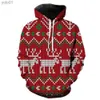 Herrtröjor tröjor Santa Claus Christmas Tree Men's Hoodies 3D Printed Casual Pullover 2022 Hot Sale rolig överdimensionerad Hip Hop Streetwear Cool Springl231107