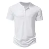 T-shirts pour hommes T-shirt Henry en coton de bambou super doux Marque pour hommes T-shirt à manches courtes à col en V Coupe ultra fine pour hommes Travail quotidien épaule Top Tee XXL 230407