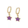 Dangle Earrings Versatile Simple Color Enamel Star Moon Ellipse Pendants Drop For Women Daily Ohrringe Jewelry Pendientes Mujer 2023