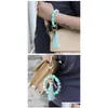 Key Rings Sile Love Beads Tassel Charm Bracelet Wrap Wristband Keychain Hangs Fashion Jewelry Will And Sandy Drop Delivery Dhf7R