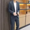 Men's Suits High Quality (suit Trousers) Korean Version Casual Fashion Party Man Dress Slim Men's Two-piece Suit