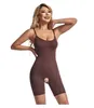 Plus size bodysuit kvinnor bantar underkläder öppen crotch former sömlös jumpsuit postpartum body shaper s-xxxl