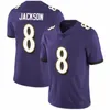 Top Stitched 8 Lamar Jackson Jersey Heren 14 Kyle Hamilton 52 Ray Lewis 89 Mark Andrews 6 Patrick Queen 9 Justin Tucker 27 J.K. Dobbins 12 Rashod Bateman-voet