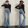 Women's Jeans 2023 Slim Bell Bottomsは、2023年春と秋にマイクロラの背の高い腰を伸ばします。