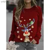 Men's Hoodies Sweatshirts 2023 new European code Express independent station Christmas pattern printed long-sled round-neck hoodie womanL231107