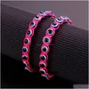 Handgemaakte Turkse Lucky Evil Blay Eye -armbanden voor vrouwen Men Men Gedekte rode touwarmband vriendschap sieraden drop dhb6o