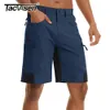 Men S shorts Tacvasen Men Summer Outdoor Quick Dry Kne Length vandring Fiske Running Lightweight Multi Pockets Workout 230407