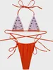 Kadın Mayo 4 Renk Sargısı İçi Boş Out Halter Bikini Kadın Mayo İki Parçalı Set Bater Mayo Takım