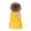 Designer Fall and Winter Knitted men's and women's casual hats high-quality Chunky Knit Thick Warm faux fur pom Hats Female Bonnet Caps