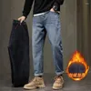 Männer Hosen Mode Denim Männer Streetwear Bleistift Übergroßen Pantalones Casual Winter Samt Hosen Jeans Cargo