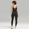 Ll kvinnliga bodysuits för yogasport jumpsuits i ett stycke sport snabb torkningsträning behåar set ärmlösa playsuits fitness casual svart sommar