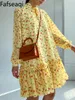 Robes décontractées été floral imprimé en mousseline de soie vacances femmes sexy A-ligne mini robe florale élégante coupe ample femmes parti robe à volants 230407