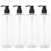 Storage Bottles 4 Pcs Shampoo Container Black Outfit Travel Pump Oil Dispenser Set Lotion Refillable