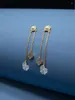 Dangle Earrings MIQIAO Long 925 Sterling Silver Gold-plated Inlaid Pearl White Crystal Carved Frosted Flower Female Natural Stone 2023