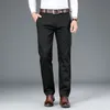 Calças masculinas primavera fibra de bambu calças casuais estilo clássico negócios moda cáqui estiramento algodão calças masculinas roupas marca 231107