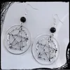 Boucles d'oreilles pendantes Vintage gothique pendentif étoile à cinq branches mode femme anneau en forme de bijoux de sorcellerie païen