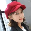 القبعات القبعات البريطانية المثمن القبعات الشتوية للنساء Sboy Cap Men Ladies غير الرسمي الصوفي القبعات Caps Gorras