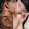 Ohrstecker Ausgefallen Kreuz Herz Verziert Gold Iced Out Kristall Hip-Hop Piercing Ohrschmuck Persönlichkeit Schmuck WholesaleStud StudStud