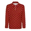 Polos pour hommes Rétro Gold Dot Polo décontracté Festive Polka Dots T-shirts à manches longues Design Automne Tendance Oversize Top Cadeau d'anniversaire