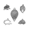 Charms Antique Silver Plated Cute Hedgehog Animals Easter Pendants For Diy Keychain Jewelry Making Findings Supplies Accessories