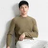 Men's Sweaters Real Goat Cashmere Jumper Classic Casual O-Neck Warm Knit Clothes Male Soft Pure Pullovers