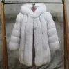 Dames bont faux fur hjqjljls 2021 winter vrouwen faux bont jas met een kap