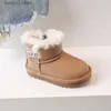 Bottes Enfants bottes de neige filles mode nouvelles bottes de neige en cuir véritable garçons chaud en peluche semelle souple bottes d'hiver antidérapantes taille 21-37 T231107