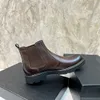 Bottines de moto à plateforme pour hommes, marque de mode, bottes de moto imperméables en cuir véritable, bottes Martin à enfiler, taille 38-45