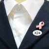 Pins Broschen 24xRosa Email Breast Cancer Awareness Charity Band Broschen Pins Q231107