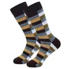 Men's Socks Autumn And Winter Plus Size Medium Barrel Checked 5 Pairs High-quality Pure Cotton Thickened Warm Odorless