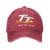 Boll Caps 2023 Isle of Man Races Merch Men Women Trucker Hat Motorcykel racing Ejressed Denim Washed Gift Snapback Cap