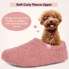 Women's Teddy Fleece Closed Back Indoor Slipper Fuzzy Curly Fur Memory Foam Loafer Slippers with Polar Fleece Lining